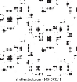 Spotted black and white grunge vector line background. Abstract halftone illustration background. Grunge grid polka dot background pattern