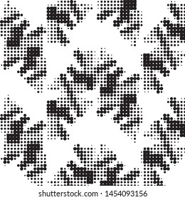 Spotted black and white grunge vector line background. Abstract halftone illustration background. Grunge grid polka dot background pattern
