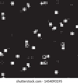 Spotted black and white grunge vector line background. Abstract halftone illustration background. Grunge grid polka dot background pattern