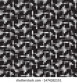 Spotted black and white grunge vector line background. Abstract halftone illustration background. Grunge grid polka dot background pattern