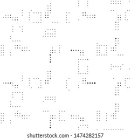 Spotted black and white grunge vector line background. Abstract halftone illustration background. Grunge grid polka dot background pattern
