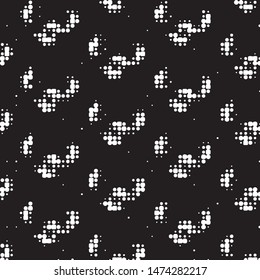 Spotted black and white grunge vector line background. Abstract halftone illustration background. Grunge grid polka dot background pattern