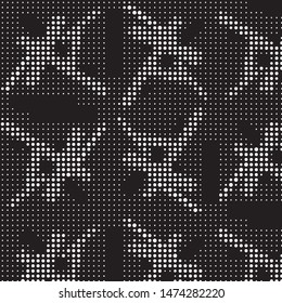 Spotted black and white grunge vector line background. Abstract halftone illustration background. Grunge grid polka dot background pattern