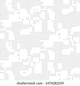 Spotted black and white grunge vector line background. Abstract halftone illustration background. Grunge grid polka dot background pattern
