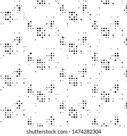 Spotted black and white grunge vector line background. Abstract halftone illustration background. Grunge grid polka dot background pattern