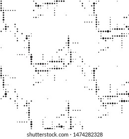 Spotted black and white grunge vector line background. Abstract halftone illustration background. Grunge grid polka dot background pattern