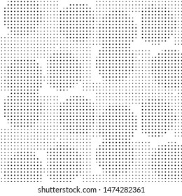 Spotted black and white grunge vector line background. Abstract halftone illustration background. Grunge grid polka dot background pattern