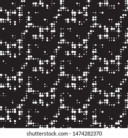 Spotted black and white grunge vector line background. Abstract halftone illustration background. Grunge grid polka dot background pattern