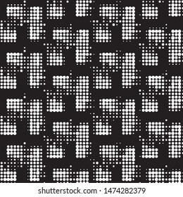 Spotted black and white grunge vector line background. Abstract halftone illustration background. Grunge grid polka dot background pattern
