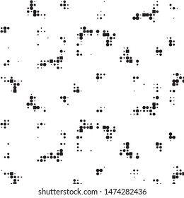 Spotted black and white grunge vector line background. Abstract halftone illustration background. Grunge grid polka dot background pattern