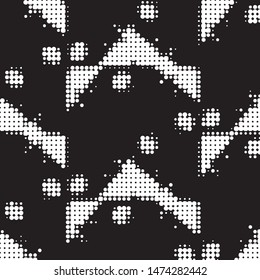 Spotted black and white grunge vector line background. Abstract halftone illustration background. Grunge grid polka dot background pattern