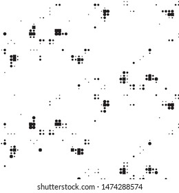 Spotted black and white grunge vector line background. Abstract halftone illustration background. Grunge grid polka dot background pattern