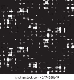 Spotted black and white grunge vector line background. Abstract halftone illustration background. Grunge grid polka dot background pattern