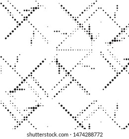 Spotted black and white grunge vector line background. Abstract halftone illustration background. Grunge grid polka dot background pattern