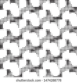 Spotted black and white grunge vector line background. Abstract halftone illustration background. Grunge grid polka dot background pattern