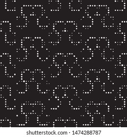 Spotted black and white grunge vector line background. Abstract halftone illustration background. Grunge grid polka dot background pattern