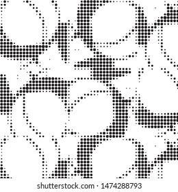Spotted black and white grunge vector line background. Abstract halftone illustration background. Grunge grid polka dot background pattern