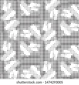 Spotted black and white grunge vector line background. Abstract halftone illustration background. Grunge grid polka dot background pattern