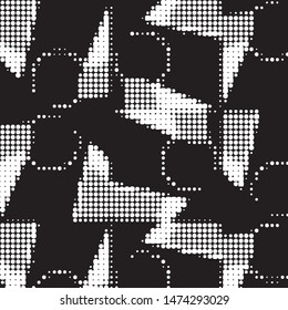 Spotted black and white grunge vector line background. Abstract halftone illustration background. Grunge grid polka dot background pattern