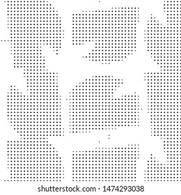 Spotted black and white grunge vector line background. Abstract halftone illustration background. Grunge grid polka dot background pattern