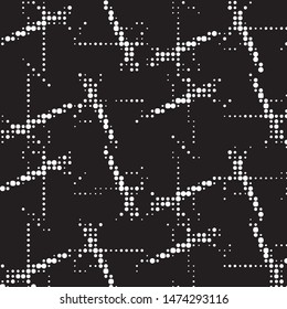 Spotted black and white grunge vector line background. Abstract halftone illustration background. Grunge grid polka dot background pattern