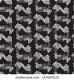 Spotted black and white grunge vector line background. Abstract halftone illustration background. Grunge grid polka dot background pattern