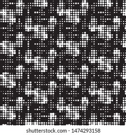 Spotted black and white grunge vector line background. Abstract halftone illustration background. Grunge grid polka dot background pattern
