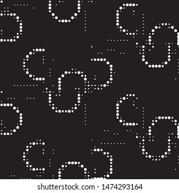 Spotted black and white grunge vector line background. Abstract halftone illustration background. Grunge grid polka dot background pattern