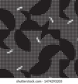 Spotted black and white grunge vector line background. Abstract halftone illustration background. Grunge grid polka dot background pattern