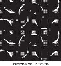 Spotted black and white grunge vector line background. Abstract halftone illustration background. Grunge grid polka dot background pattern