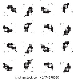 Spotted black and white grunge vector line background. Abstract halftone illustration background. Grunge grid polka dot background pattern