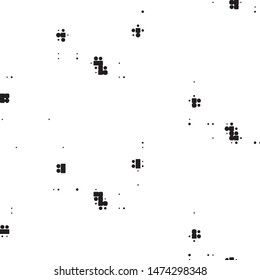 Spotted black and white grunge vector line background. Abstract halftone illustration background. Grunge grid polka dot background pattern