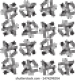 Spotted black and white grunge vector line background. Abstract halftone illustration background. Grunge grid polka dot background pattern