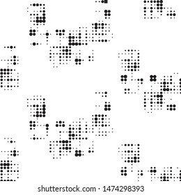 Spotted black and white grunge vector line background. Abstract halftone illustration background. Grunge grid polka dot background pattern