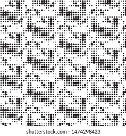 Spotted black and white grunge vector line background. Abstract halftone illustration background. Grunge grid polka dot background pattern