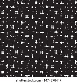 Spotted black and white grunge vector line background. Abstract halftone illustration background. Grunge grid polka dot background pattern
