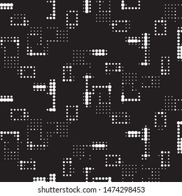 Spotted black and white grunge vector line background. Abstract halftone illustration background. Grunge grid polka dot background pattern