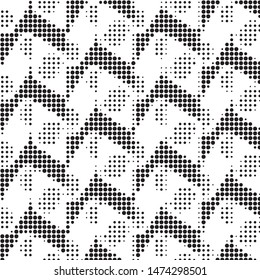 Spotted black and white grunge vector line background. Abstract halftone illustration background. Grunge grid polka dot background pattern