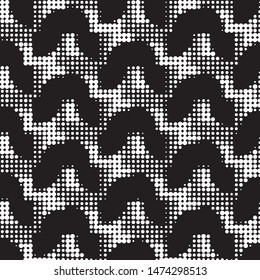 Spotted black and white grunge vector line background. Abstract halftone illustration background. Grunge grid polka dot background pattern