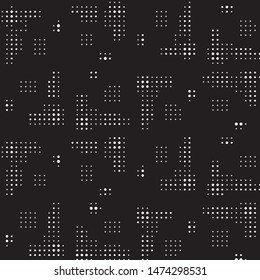 Spotted black and white grunge vector line background. Abstract halftone illustration background. Grunge grid polka dot background pattern