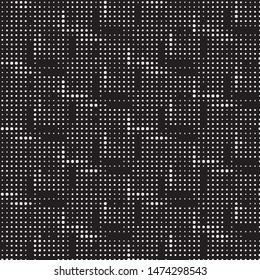 Spotted black and white grunge vector line background. Abstract halftone illustration background. Grunge grid polka dot background pattern