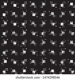 Spotted black and white grunge vector line background. Abstract halftone illustration background. Grunge grid polka dot background pattern