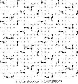 Spotted black and white grunge vector line background. Abstract halftone illustration background. Grunge grid polka dot background pattern