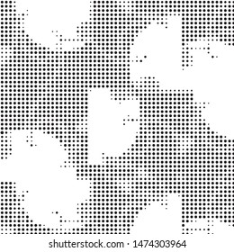 Spotted black and white grunge vector line background. Abstract halftone illustration background. Grunge grid polka dot background pattern