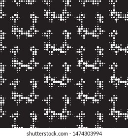 Spotted black and white grunge vector line background. Abstract halftone illustration background. Grunge grid polka dot background pattern
