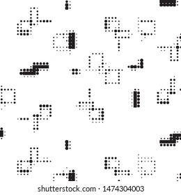 Spotted black and white grunge vector line background. Abstract halftone illustration background. Grunge grid polka dot background pattern