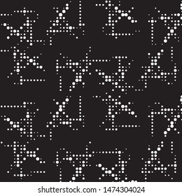 Spotted black and white grunge vector line background. Abstract halftone illustration background. Grunge grid polka dot background pattern
