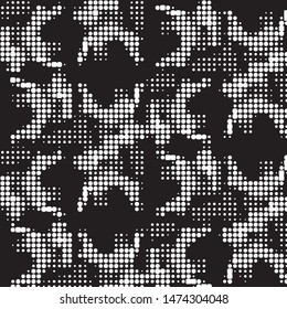 Spotted black and white grunge vector line background. Abstract halftone illustration background. Grunge grid polka dot background pattern