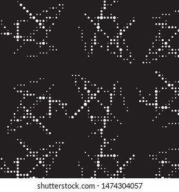 Spotted black and white grunge vector line background. Abstract halftone illustration background. Grunge grid polka dot background pattern