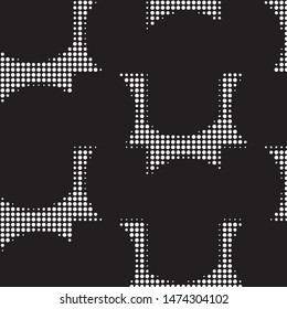 Spotted black and white grunge vector line background. Abstract halftone illustration background. Grunge grid polka dot background pattern